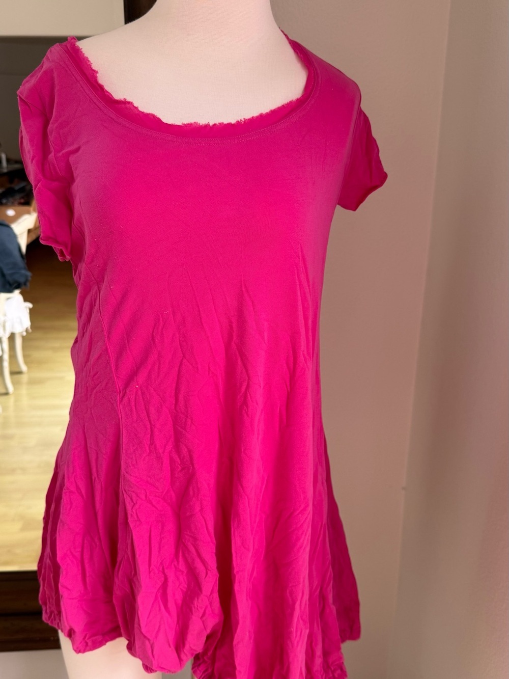 Black Label Hot Pink Short Sleeve Swing Tunic